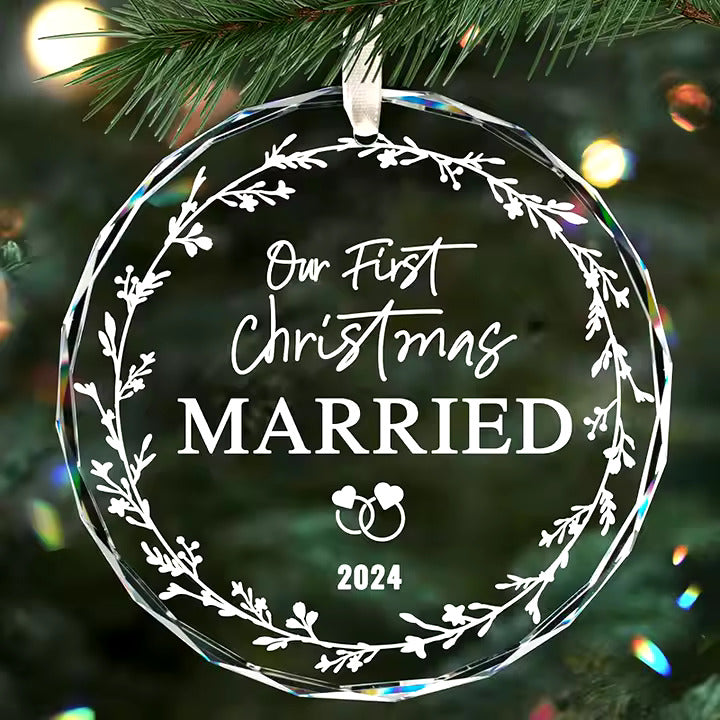 Ornement Suspendu en Cristal avec Impression UV - Arbre de Noël